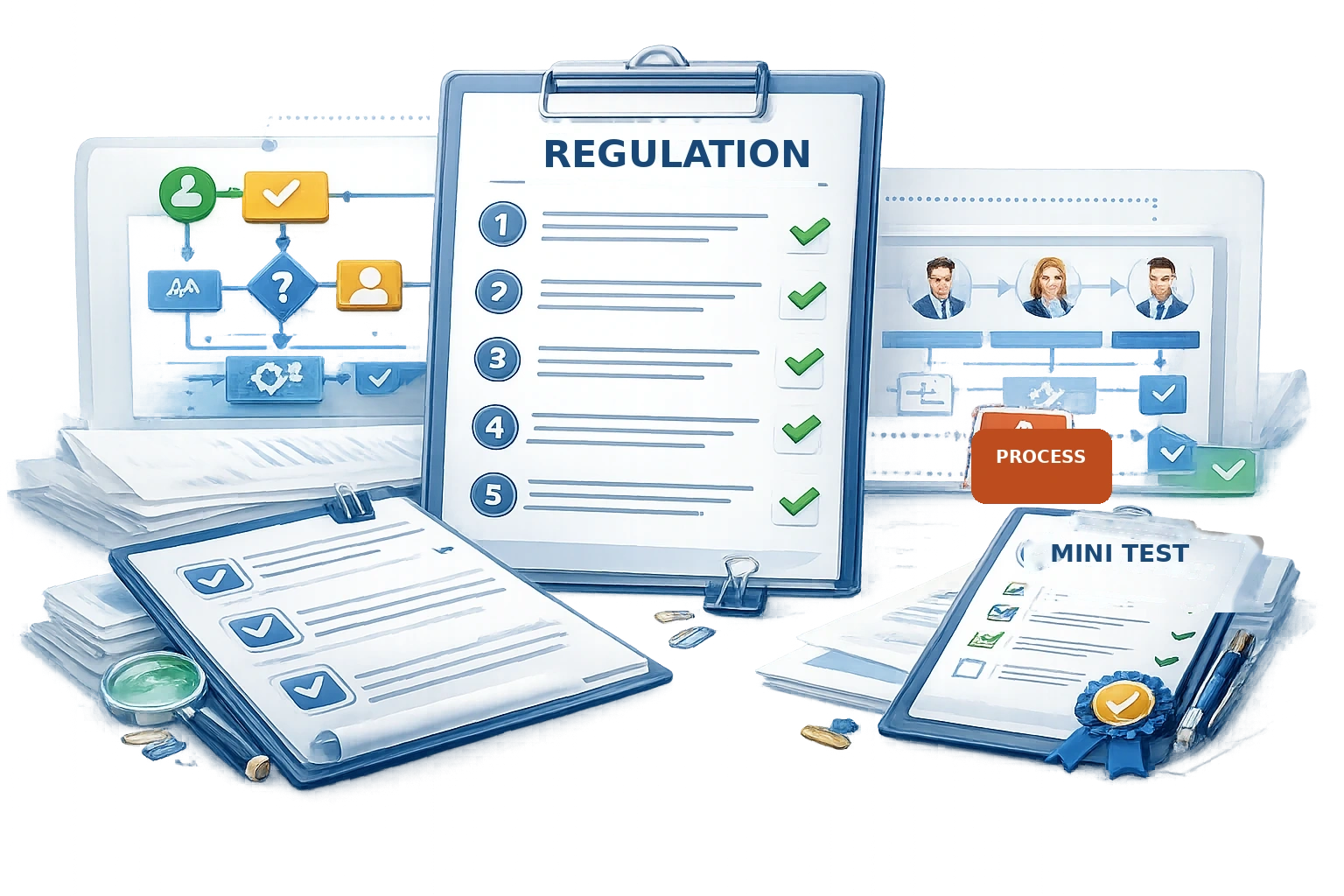 Business process documentation: process maps, procedures, responsibilities and knowledge assessment